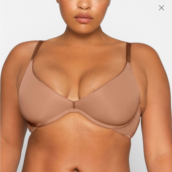 Skims 42A scoop ultra mesh weightless bra sienna nude - Picture 2 of 6